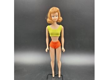Superb Vintage 1963 Mattel Midge Barbie Doll In Original Swimsuit