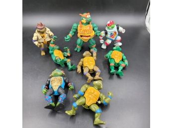 Lot Of 8 Vintage Teenage Mutant Ninja Turtle Figures 1988 - 1990