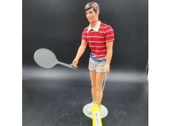 Vintage 1974 Mattel Free Moving Tennis Ken Doll - Original Clothes, Shoes And Tennis Racket
