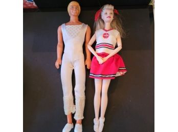 Lot Of 2 Vintage Barbie Dolls Ken And Barbie