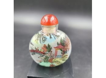 Vintage Chinese Reverse Painted 2.5' Snuff Bottle