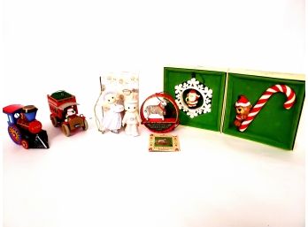 Lot Of 7 Christmas Tree Ornaments Including Hallmark And Precious Moments
