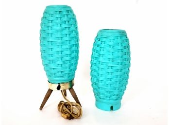 Mid-Century Modern Beehive Lamp And Lampshade