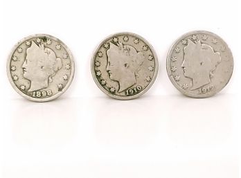 1898 1910 And 1912 Nickel With Cents Coins