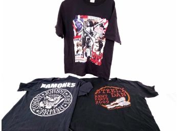 Lot Of 3 Classic Rock Band T-shirts Including The Who Ramones And Steely Dan