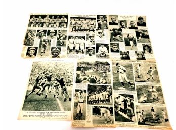 6 1933 Football And Baseball Newspaper Clippings