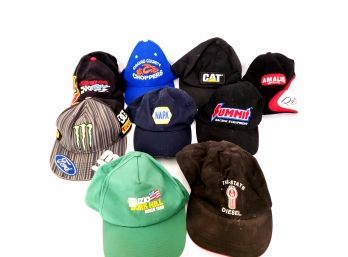 Lot Of 9 Vintage Hats Including CAT Snap-on Orange County Choppers Racing And More
