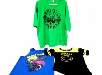 Lot Of 3 Band T-shirts Including Nirvana Dropkick Murphys And Vans Warped Tour 2011 Tank Top