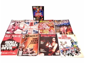 Lot Of 9 Horror Magazines Including Rue Morgue, Monsters, Diabolique And More