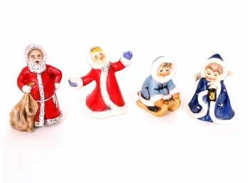 4 Goebel Christmas/ Winter Figurines Including 1975 Santa