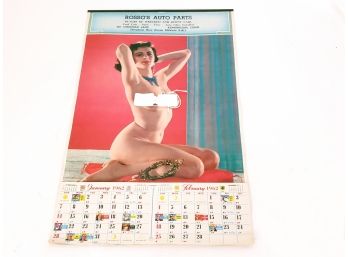 Vintage Pin Up Girl Calendar From Rosso's Auto Parts