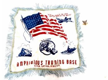 U.s. Navy Pillow Case With Pin