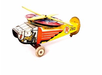Vintage 1950s R20 Helicopter Sparkler Tin Litho Toy