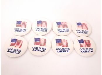 8 Large God Bless America Pins