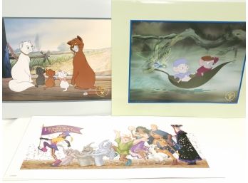 Disney Lithographs, Hunchback Of Notre Dame, Rescuers, The Aristocats
