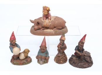 Lot Of 5 Collectible Tom Clarke Gnome Figurines