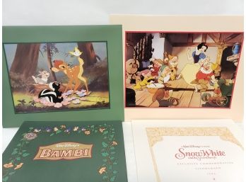 Disney Lithographs Bambi And Snow White