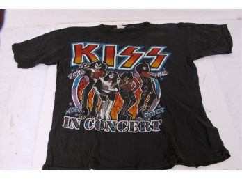Vintage 1979 Kiss Alive In 79 Concert Tour Shirt Rare Original Double Sided