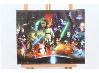 Star Wars 11' X 14' Signed & Numbered Print On Canvas *Jedis & Battles* 334/400