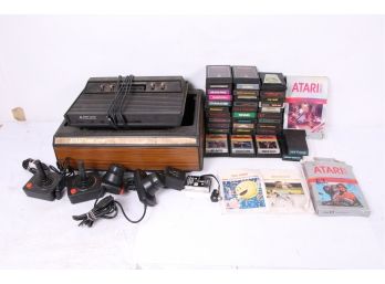 Vintage Atari 2600 With 39 Games, Instructions, Remotes Etc