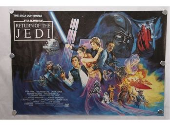 1983 Star Wars Return Of The Jedi British Quad Poster Very Rare 27' X 40'