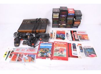 Vintage Atari 2600 With 46 Games, Instructions, Remotes Etc