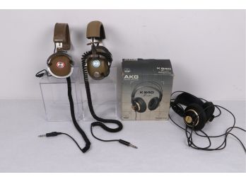 3 Vintage Headphones