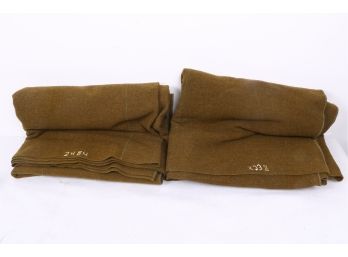 2 Vintage Military Blankets - Possibly WW2