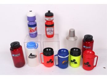 Group Of Advertising Water Botters And Coffee Mugs