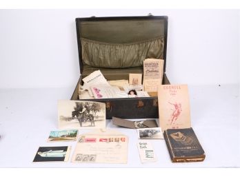 Full Suitcase Of Vintage Ephemera - Letters, Photos Etc
