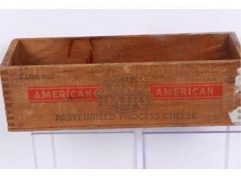 Antique Wooden American Cheese Box - June Dairy