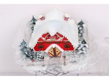 Jingle Bell Reindeer Barn From Coca -Cola Holliday Village Collection -limited Edition In Box