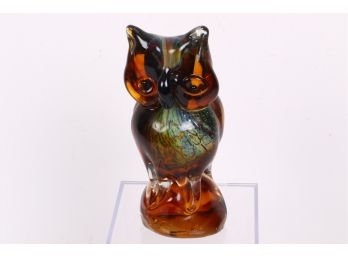 Heavy Murano Glass Owl Statue