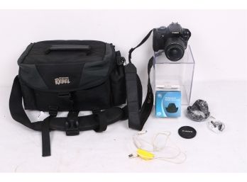 Canon Rebel Xti Digital Camera W EF-s 18-55mm Lens ,hood And Original Case