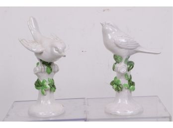 Pair Of Vintage/antique Italian Porcelain Birds - Signed