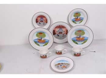 Group Of Villeroy & Boch Design Naif Plates And Cups