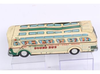 Rare Vintage 1950's Masudaya (japan ) Tin B.O. # 800  Sound Bus 14 Inch