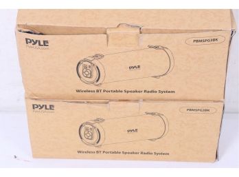 2 Pyle PBMSPG3BK Wireless & Portable Bluetooth BoomBox Speaker System W/FM Radio