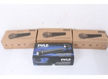 3 Pyle PDMIC58 Black Silver Dynamic Wired Professional Moving Coil Microphones & 1 PDMIC78 Coil Dynamic