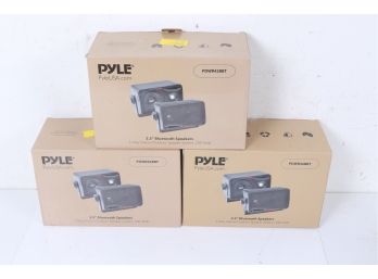 3 Sets Of Pyle PDWR42BBT Bluetooth 3.5' 200W Weatherproof Outdoor Speaker System