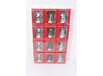 Group Of 4  Christmas Night Lights Includes Santa, Snowman And Tree 3 Packs