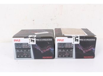 2 Pyle PAD43MXUBT 4 Channel Wireless BT Streaming Mini Audio Mixer Wireless BT