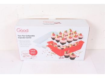 Cupcake Carrier -24 Ct Nesting Cupcake Container With Locking Handles & Lid New
