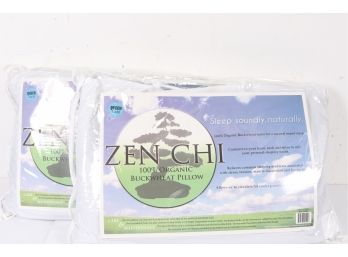 Set Of Zen Chi Queen Size Pillows 100 Organic Buckwheat Pillows NEW