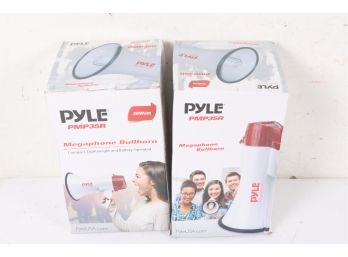 Pair Of Pyle Pro Handheld Megaphone Bull Horn With Siren And Voice Recorder