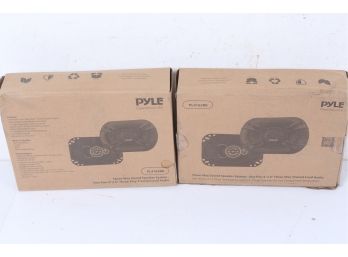 2 Pairs Of Pyle Pl4163bk 4-inch X 6-inch 300-watt-max 3-way Coaxial Speakers