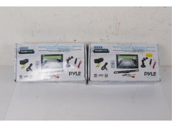 Pair Of PLCM7500 7' LCD Window Suction Mount Monitor  License Plate Backup Camera