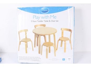 Kids Table And Chair Set - Svan Play With Me Toddler Table With 3 Chairs And Stool For Arts & Activities White