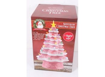 Mr. Christmas Pink 16 LED Retro Nostalgic Ceramic Christmas Tree Battery