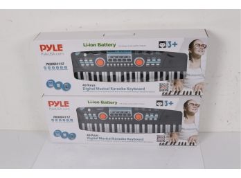 Pair Of Pyle PKBRD4112 Digital Electronic Musical Keyboard, Kids Learning, Portable New